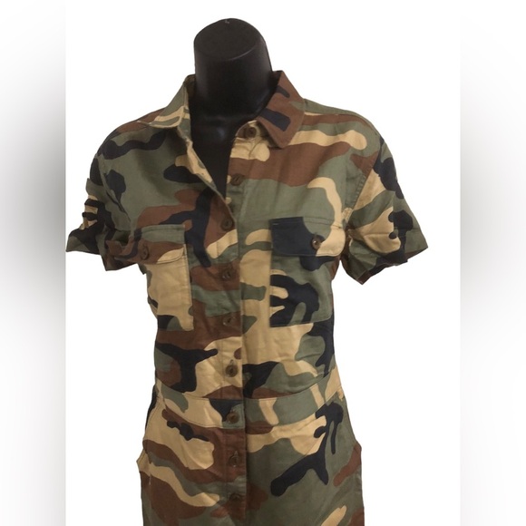 Outerknown army camo S.E.A. short sleeve‎ overalls jumpsuit size 0 new - Picture 11 of 16